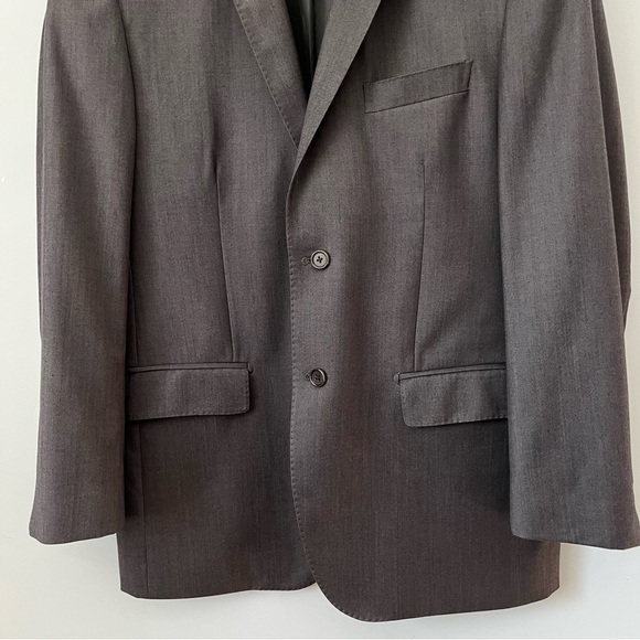 Pronto Uomo Signature Single Breasted 100% Wool Stone Gray Suit Jacket Size 42R - Picture 3 of 16